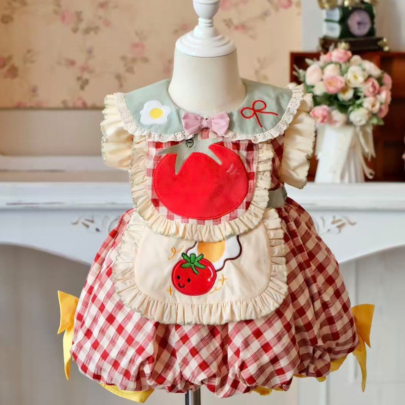 Embroidery Apron - Vestido Lolita Estilo Cottagecore para Niñas,