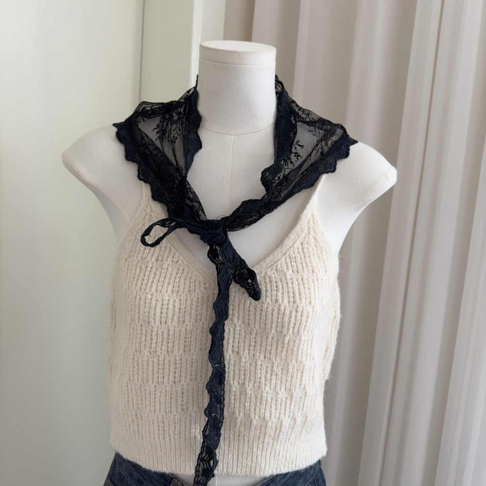 Embroidery Apron - Falda de media pierna de encaje