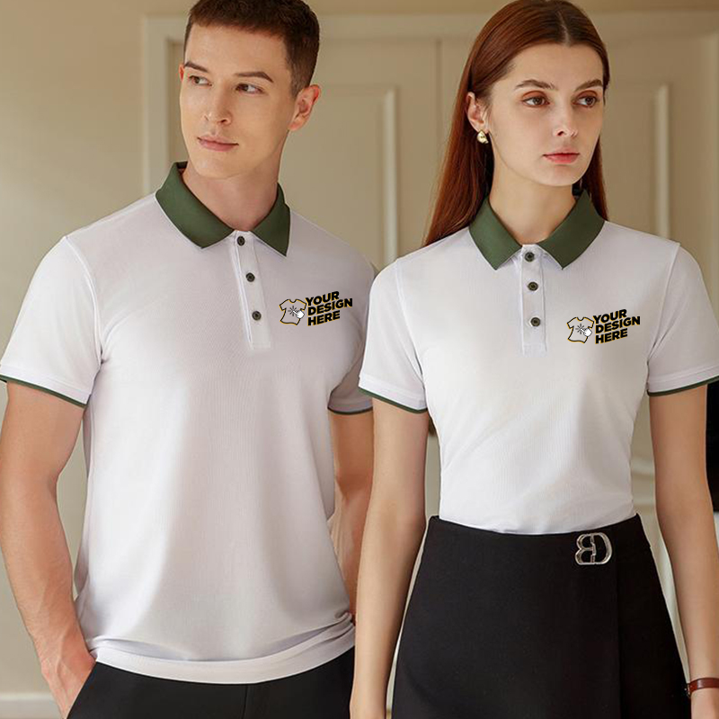 Embroidery Men Shirt - Polo Color Block: impresión de logotipos