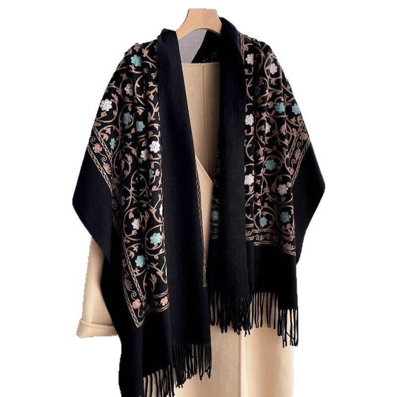 Embroidery Hijab - 2025 nuevo bordado Bufanda de Cachemira