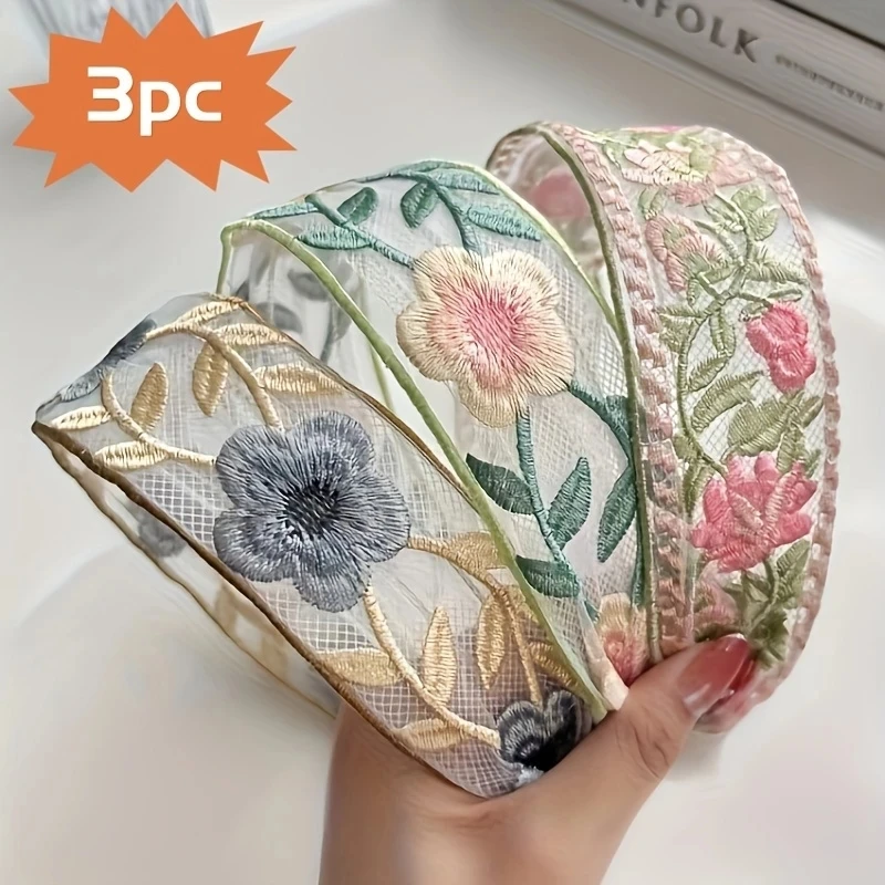 Embroidery Hooping - 1/3 diadema elegante de gasa con