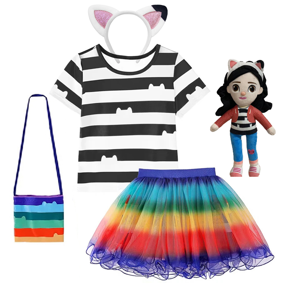 Embroidery Cat - Conjuntos de falda para niñas, disfraz