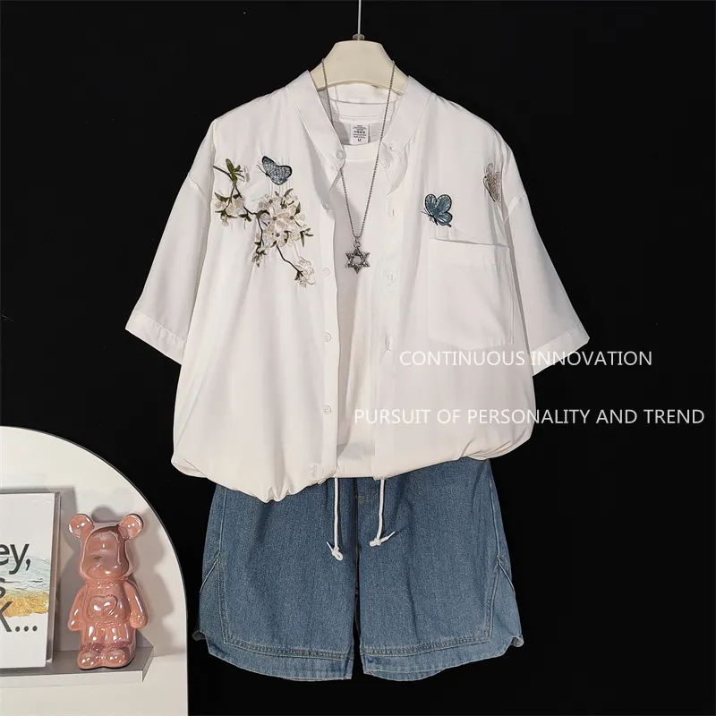 Embroidery Men Shirt - Conjunto de 3 Piezas para Hombre,