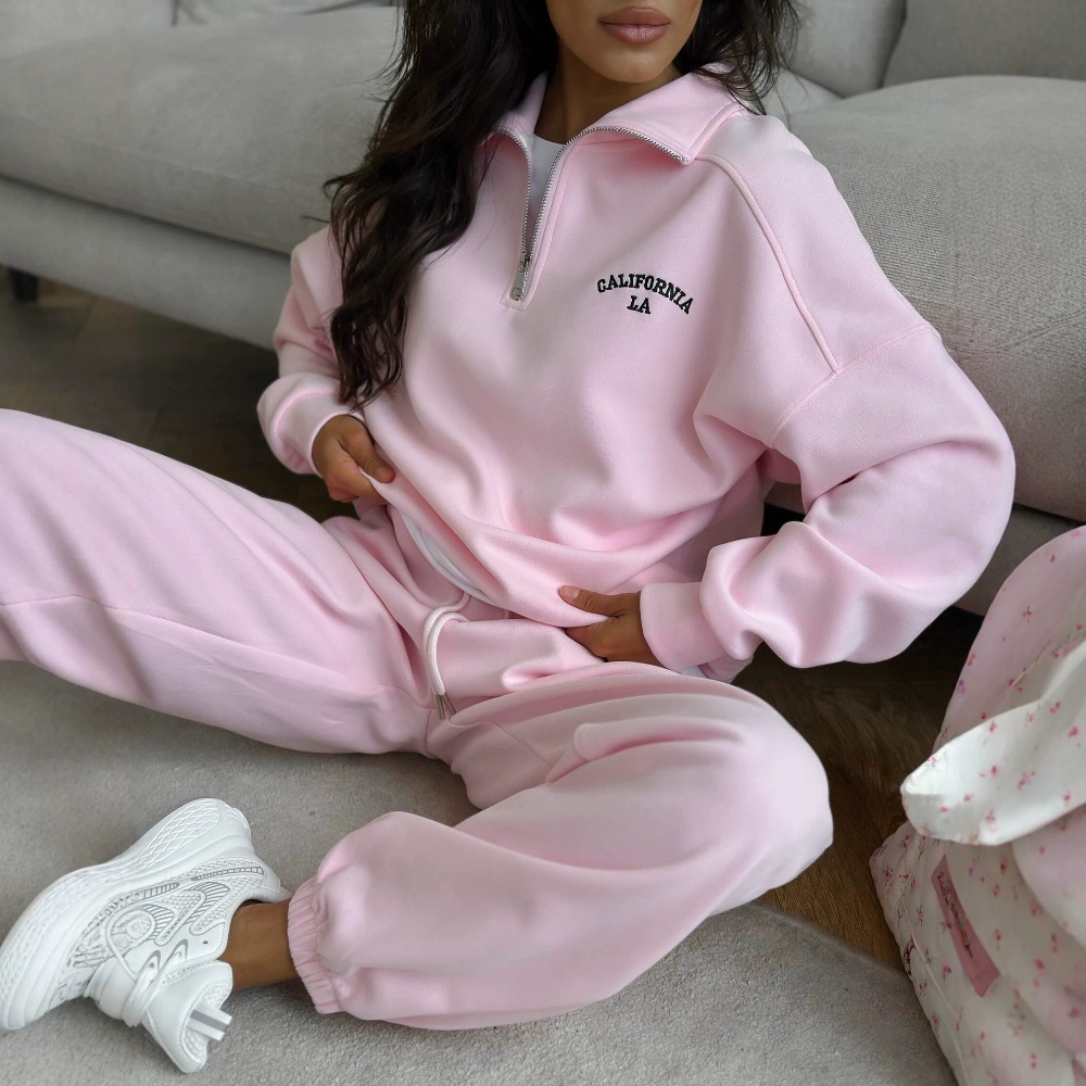 Embroidery A - Conjunto Deportivo de Pantalones Rectos y