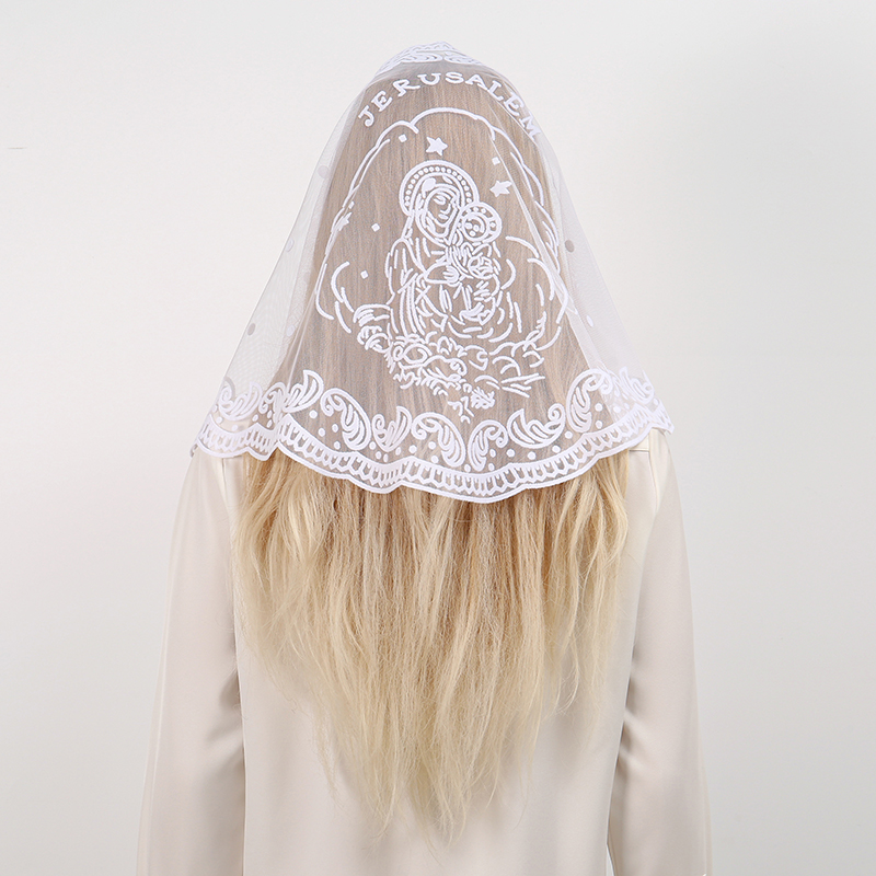 Embroidery Hijab - 1 unidad de bufanda triangular de