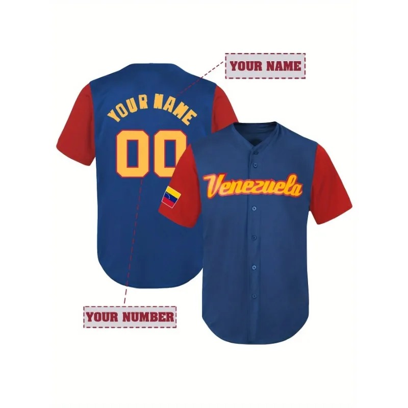 Camiseta de béisbol Venezuela  - Embroidery Men Shirt reseña y precio