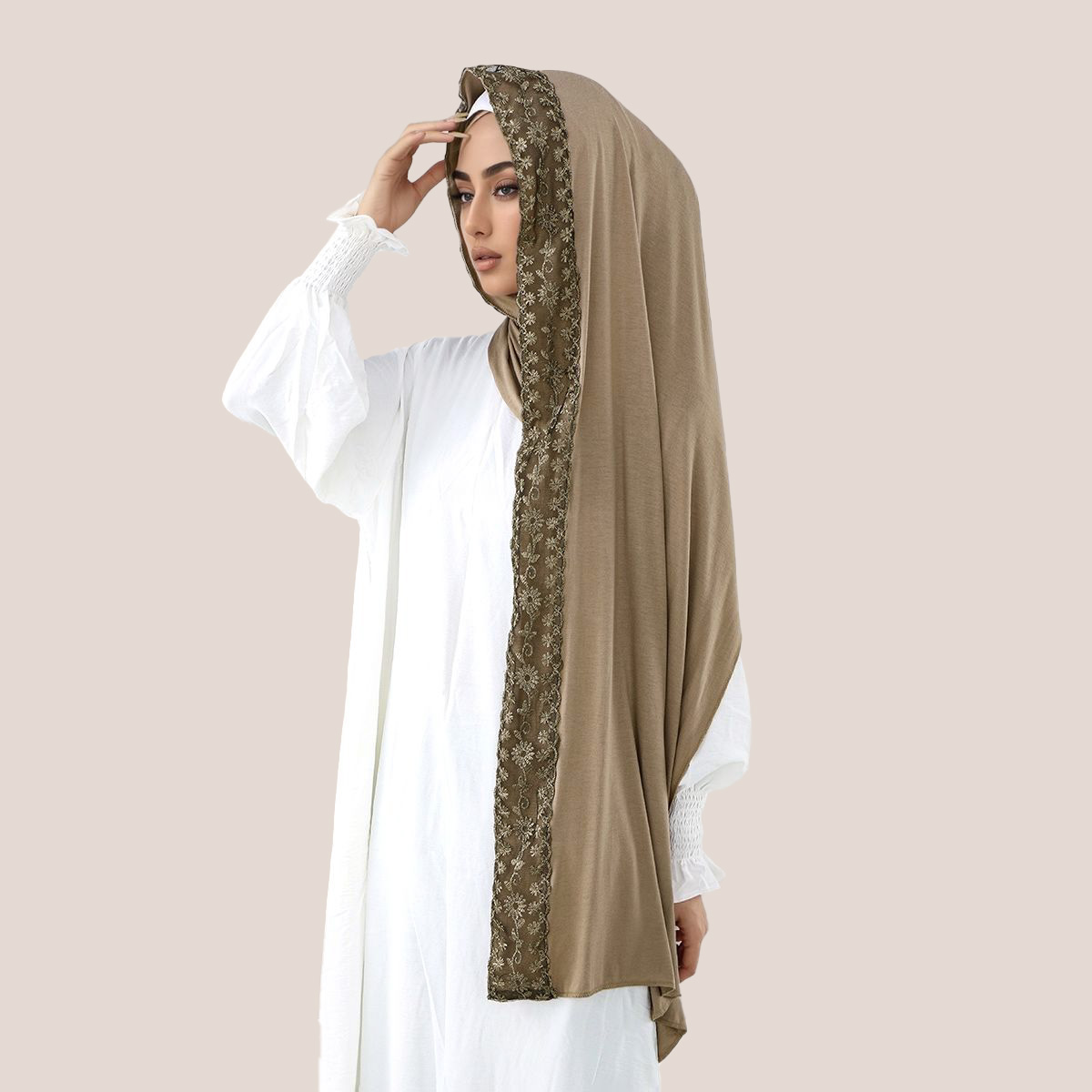 Jersey de algodón bordado de e - Embroidery Hijab reseña y precio