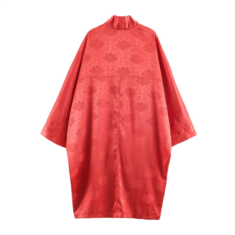 Kimono de Satén con Estampado  - Embroidery A reseña y precio