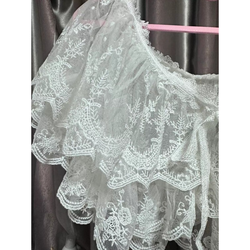 Blusa tipo capa con encaje par - Embroidery Premium reseña y precio