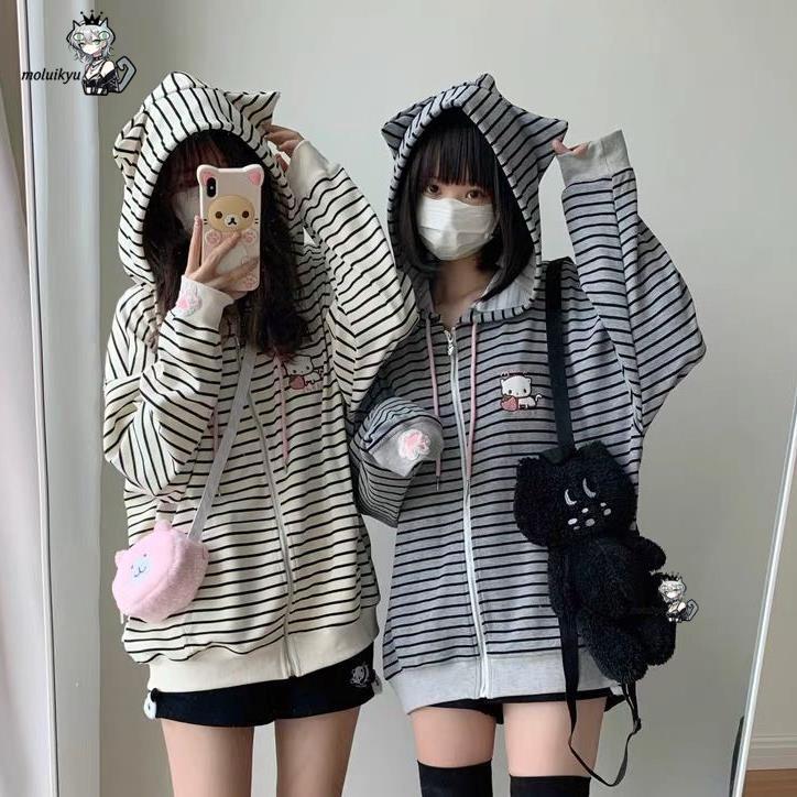 Sudadera con capucha Y2K para  - Embroidery Cat reseña y precio