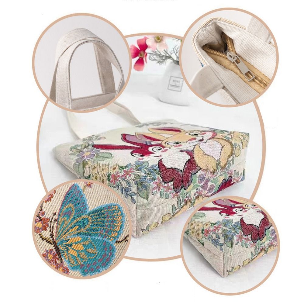 Bolso de lona bordado con flor - Embroidery Cat reseña y precio