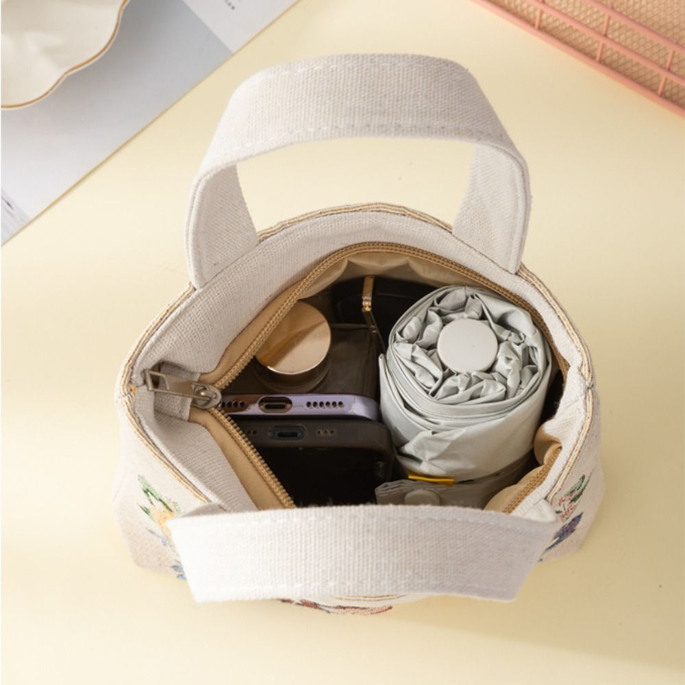 Bolso de lona bordado con flor - Embroidery Cat reseña y precio