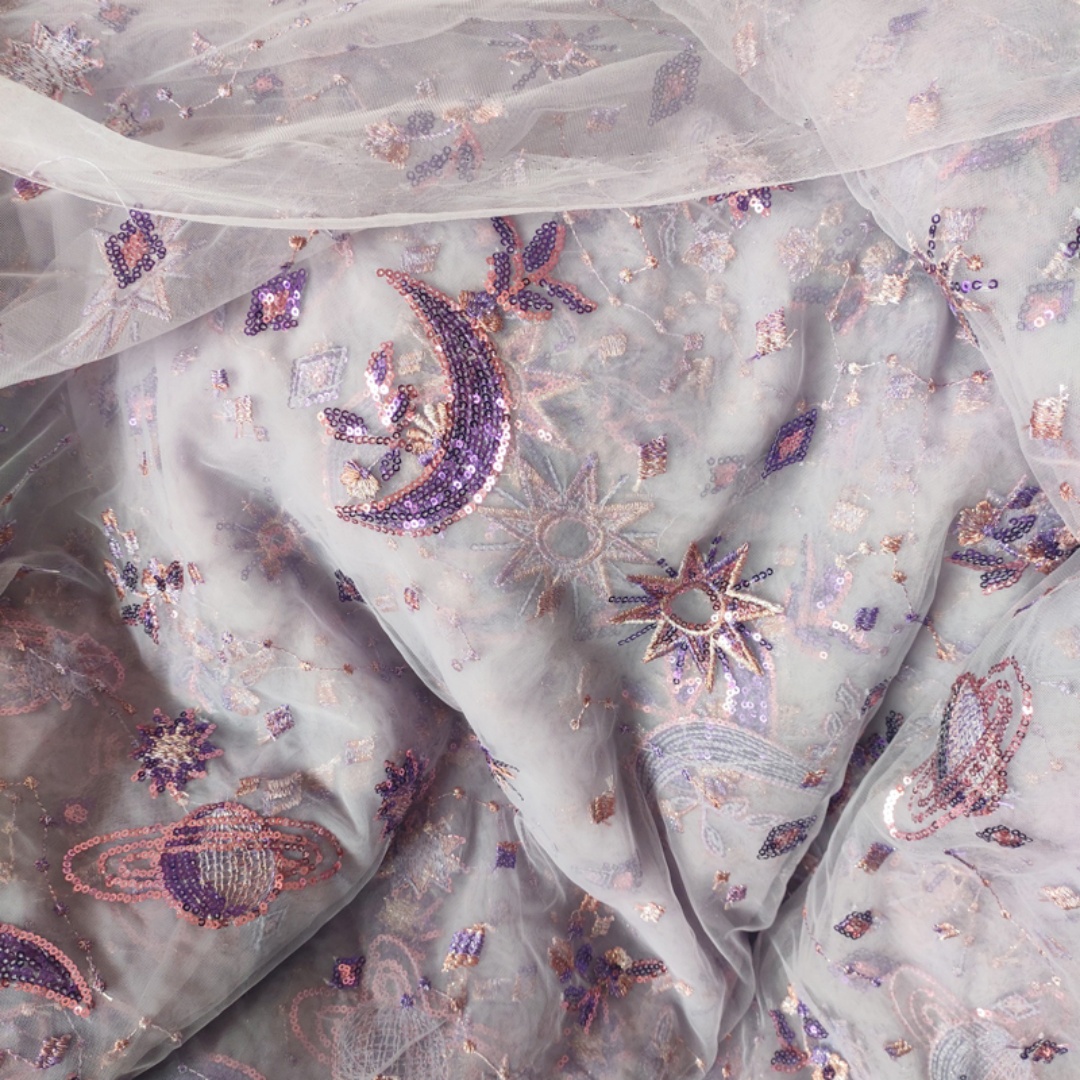 0,5 metros de ancho púrpura 55 - Embroidery Net Dress reseña y precio