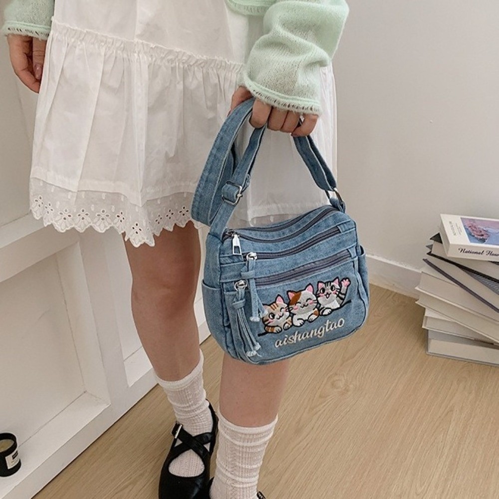 Bolso Bandolera de Tela Vaquer - Embroidery Cat reseña y precio
