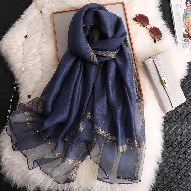 2024 Bufanda chal de seda de 1 - Embroidery Hijab reseña y precio