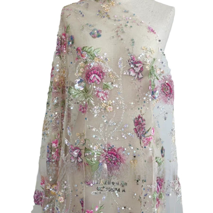 Tela de encaje de lujo con cue - Embroidery Net Dress reseña y precio