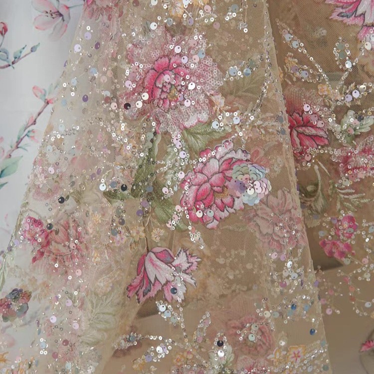Tela de encaje de lujo con cue - Embroidery Net Dress reseña y precio