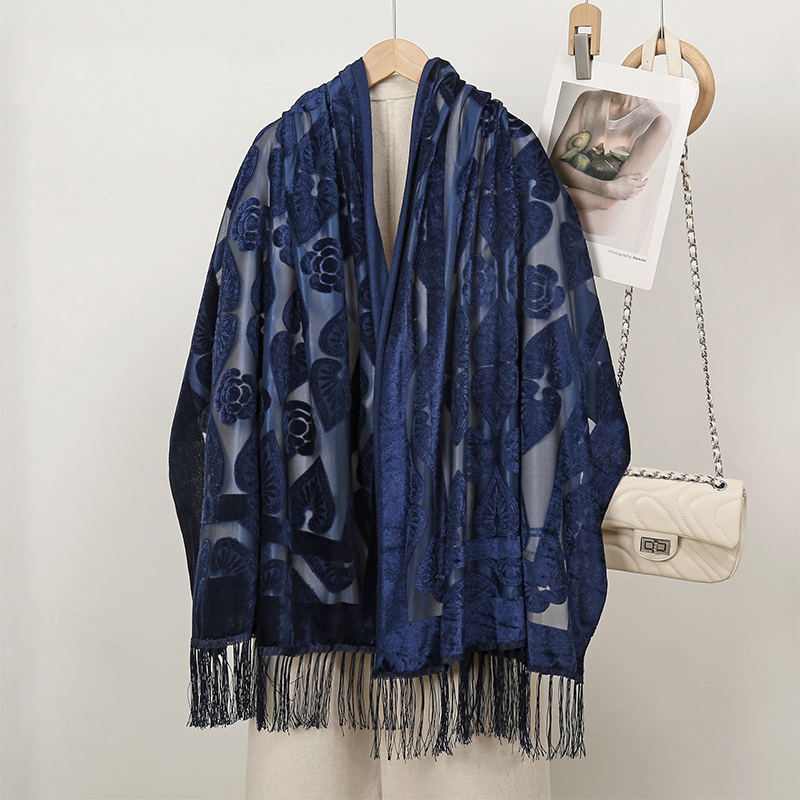 Bufanda de seda bordada con fl - Embroidery Hijab reseña y precio