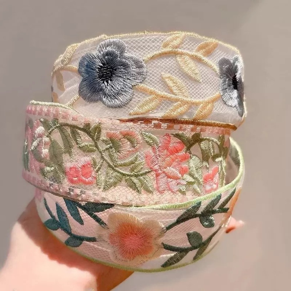 Diadema de encaje floral con b - Embroidery Hooping reseña y precio