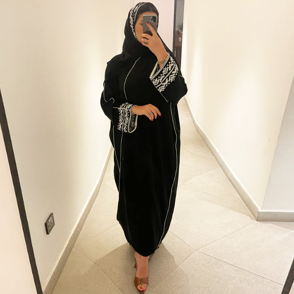 Moda clásica bordada Abaya Hij - Embroidery Hijab reseña y precio